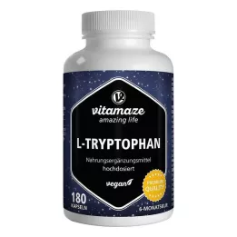 L-TRYPTOPHAN 500 mg vegánske kapsuly s vysokou dávkou, 180 kapsúl