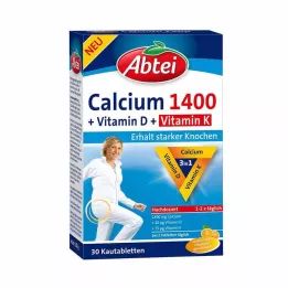 ABTEI Vápnik 1400+Vitamín D3+K žuvacie tablety, 30 kapsúl
