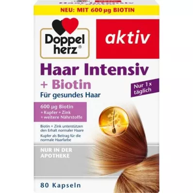 DOPPELHERZ Hair Intensive+Biotin Capsules, 80 kapsúl