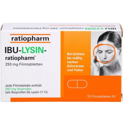 IBU-LYSIN-ratiopharm 293 mg filmom obalené tablety, 10 ks