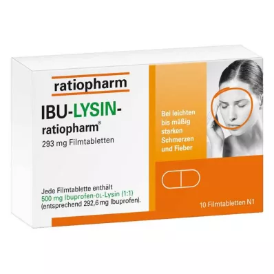 IBU-LYSIN-ratiopharm 293 mg filmom obalené tablety, 10 ks IBU-LYSIN-ratiopharm 293 mg filmom obalené tablety, 10 ks