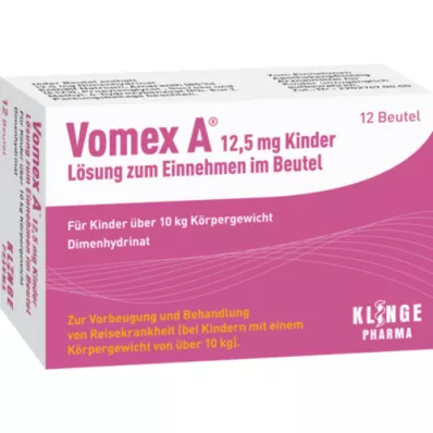 VOMEX 12,5 mg pediatrický perorálny roztok vo vrecúšku, 12 kusov