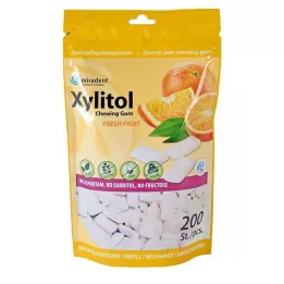 MIRADENT Žuvačky Xylitol Fresh Fruit Refill, 200 St