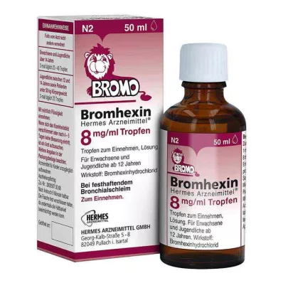 Bromhexine HERMES Medicines® 8 mg/ml kvapky, 50 ml Bromhexine HERMES Medicines® 8 mg/ml kvapky, 50 ml