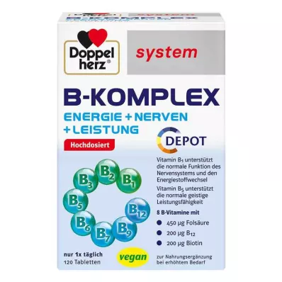 DOPPELHERZ Tablety systému B-komplex, 120 ks DOPPELHERZ Tablety systému B-komplex, 120 ks