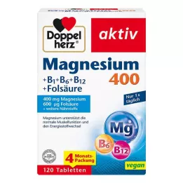 DOPPELHERZ Horčík 400+B1+B6+B12+kyselina listová, 120 ks