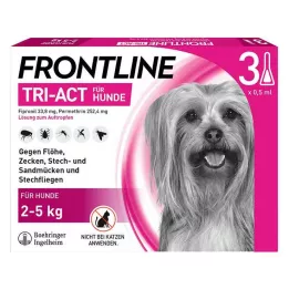 FRONTLINE Tri-Act tekutý roztok pre psov 2-5 kg, 3 ks