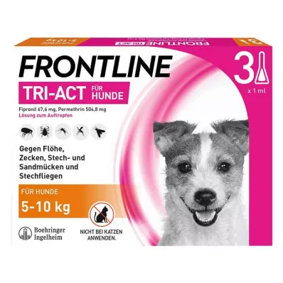 FRONTLINE Tri-Act roztok na kvapkanie pre psov 5-10 kg, 3 ks