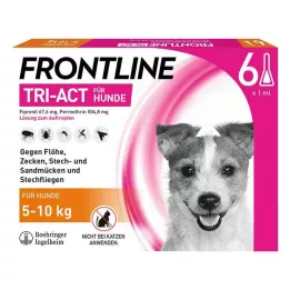 FRONTLINE Roztok Tri-Act na nakvapkanie psom s hmotnosťou 5-10 kg, 6 ks