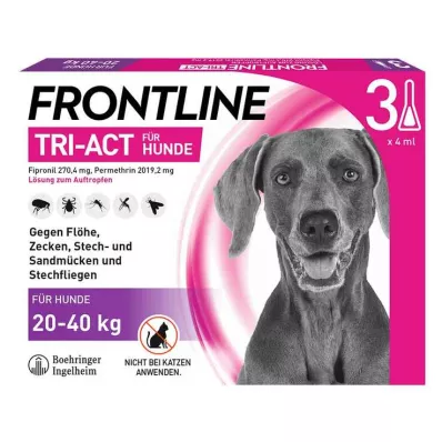 FRONTLINE Tri-Act Lsg.z.Drop-on pre psov 20-40 kg, 3 ks