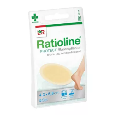 RATIOLINE ochranné náplasti na pľuzgiere 4,2x6,8 cm, 5 ks