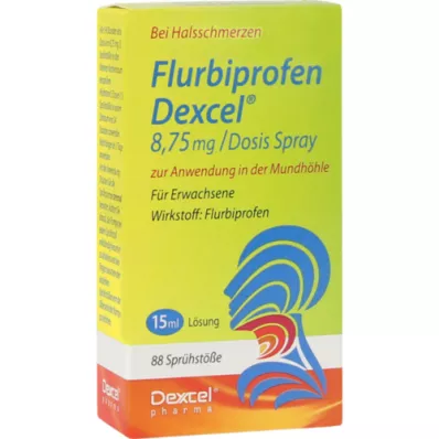 FLURBIPROFEN Dexcel 8,75 mg/Dos.spray ústna dutina, 15 ml