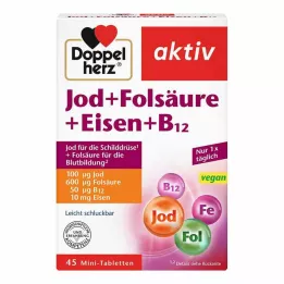 DOPPELHERZ Jód+kyselina listová+železo+B12 tablety, 45 ks