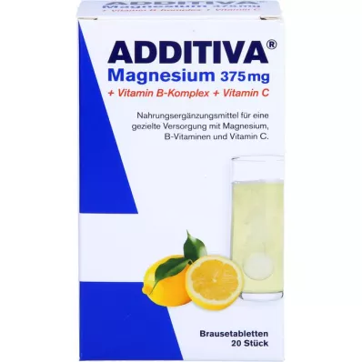 ADDITIVA Horčík 375 mg + komplex vitamínu B + vitamín C, 20X6 g