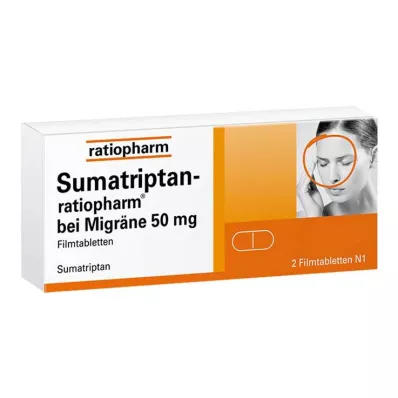Sumatriptan ratiopharm na migrény 50 mg filmom obalené tablety, 2 ks