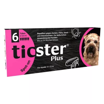 TICSTER Plus spot-on roztok pre psov 10-25 kg, 6X3 ml