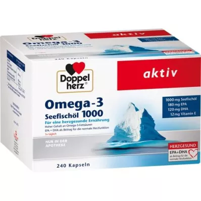 DOPPELHERZ Omega-3 morský rybí olej 1000 kapsúl, 240 kapsúl