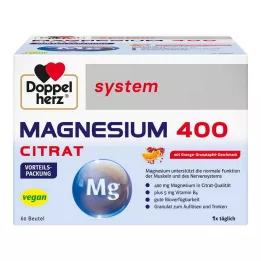 DOPPELHERZ Granule systému Magnesium 400 Citrate, 60 ks