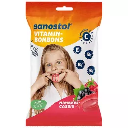 SANOSTOL Vitamínové cukríky malina-kasis, 75 g