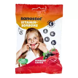 SANOSTOL Vitamínové cukríky malina-kasis, 75 g