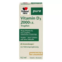 DOPPELHERZ Vitamín D3 2000 I.U., čisté kvapky, 9,2 ml