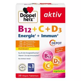 DOPPELHERZ B12+C+D3 Depot aktívne tablety, 30 ks