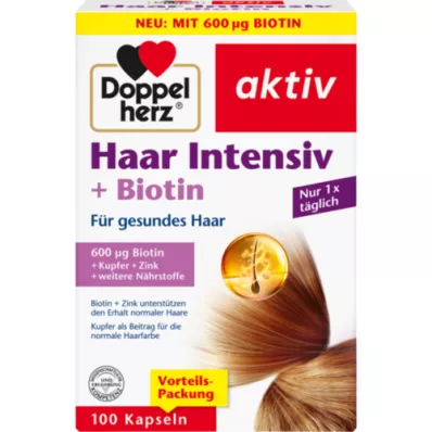DOPPELHERZ Hair Intensive+Biotin Capsules, 100 kapsúl
