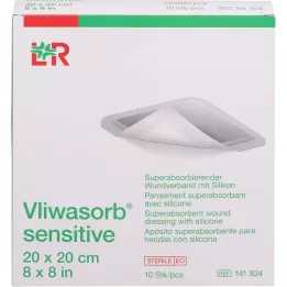 VLIWASORB citlivý superabsorpčný obväz na rany 20x20 cm, 10 ks