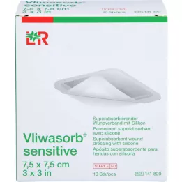 VLIWASORB citlivý superabsorpčný obväz na rany 7,5x7,5 cm, 10 ks