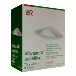 VLIWASORB citlivý superabsorpčný obväz na rany 7,5x7,5 cm, 10 ks