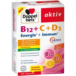 DOPPELHERZ B12+C+D3 Depot aktívne tablety, 100 ks