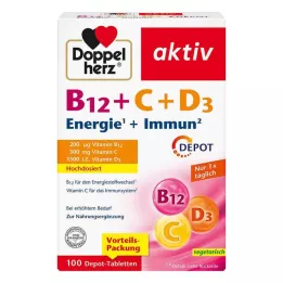 DOPPELHERZ B12+C+D3 Depot aktívne tablety, 100 ks