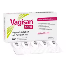 VAGISAN septové vaginálne čapíky s povidón-jódom, 5 ks
