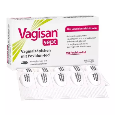 Vagisan sept vaginálne čapíky s povidón-jódom, 10 ks