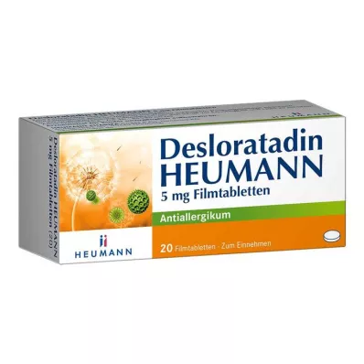 Desloratadín HEUMANN 5 mg filmom obalené tablety, 20 ks Desloratadín HEUMANN 5 mg filmom obalené tablety, 20 ks