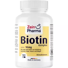 BIOTIN KOMPLEX Kapsuly s vysokou dávkou 10 mg + zinok + selén, 180 ks