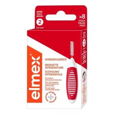 ELMEX medzizubné kefky ISO veľkosť 2 0,5 mm červená, 8 ks