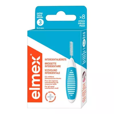 ELMEX Medzizubné kefky ISO veľkosť 3 0,6 mm modré, 8 ks ELMEX Medzizubné kefky ISO veľkosť 3 0,6 mm modré, 8 ks