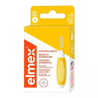 ELMEX Medzizubné kefky ISO veľkosť 4 0,7 mm žlté, 8 ks