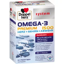 DOPPELHERZ Kapsule systému Omega-3 Premium 1500, 120 kapsúl