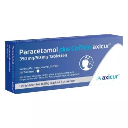 PARACETAMOL plus kofeín axicur 350 mg/50 mg tablety, 20 ks