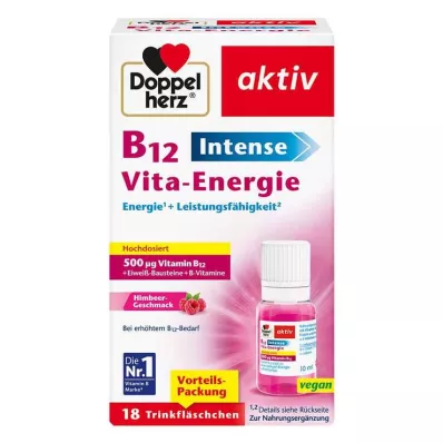 DOPPELHERZ B12 Intense Vita-Energie fľaša na pitie, 18 ks DOPPELHERZ B12 Intense Vita-Energie fľaša na pitie, 18 ks