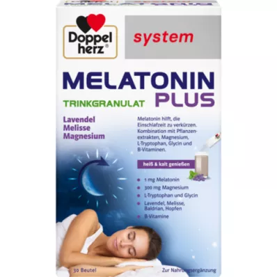 DOPPELHERZ Melatonin Plus systém granúl na pitie Btl, 30 ks