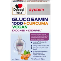 DOPPELHERZ Glukosamín 1000+Curcuma vegan syst. kapsuly, 120 ks