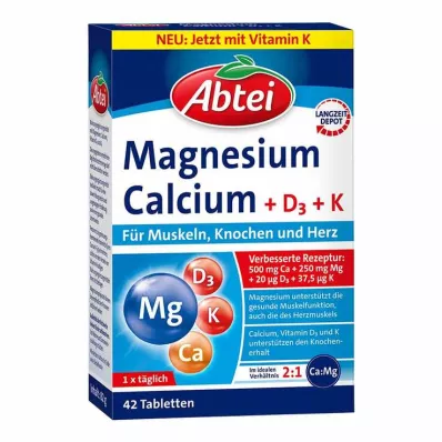 Abbey Magnesium Calcium + D + K tablety, 42 ks Abbey Magnesium Calcium + D + K tablety, 42 ks