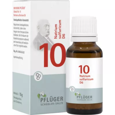 BIOCHEMIE Pflüger 10 Natrium sulfuricum D 6 globúl, 15 g