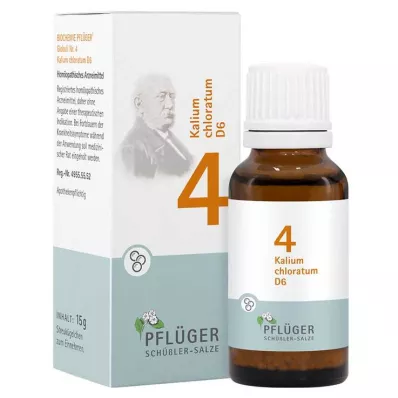Biochemistry Pflueger 4 Potassium chloratum D 6 guľôčok, 15 g