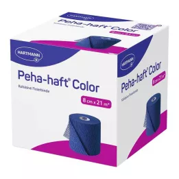 Peha-Haft Farebný fixačný obväz bez latexu 8 cmx21 m modrý, 1 kus