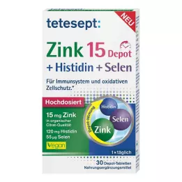 TETESEPT Zinok 15 Depot+Histidín+Selén filmom obalené tablety, 30 ks