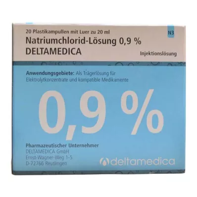 Roztok chloridu sodného 0,9 % Deltamedica Luer Pl., 20x20 ml